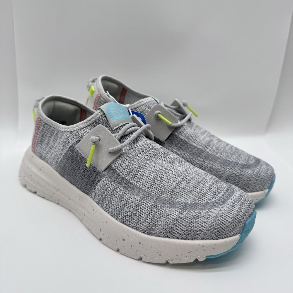 Hey Dude Sirocco Speckle Gray Knit Comfort Slip On Sneakers Women's 7 New W/Tag